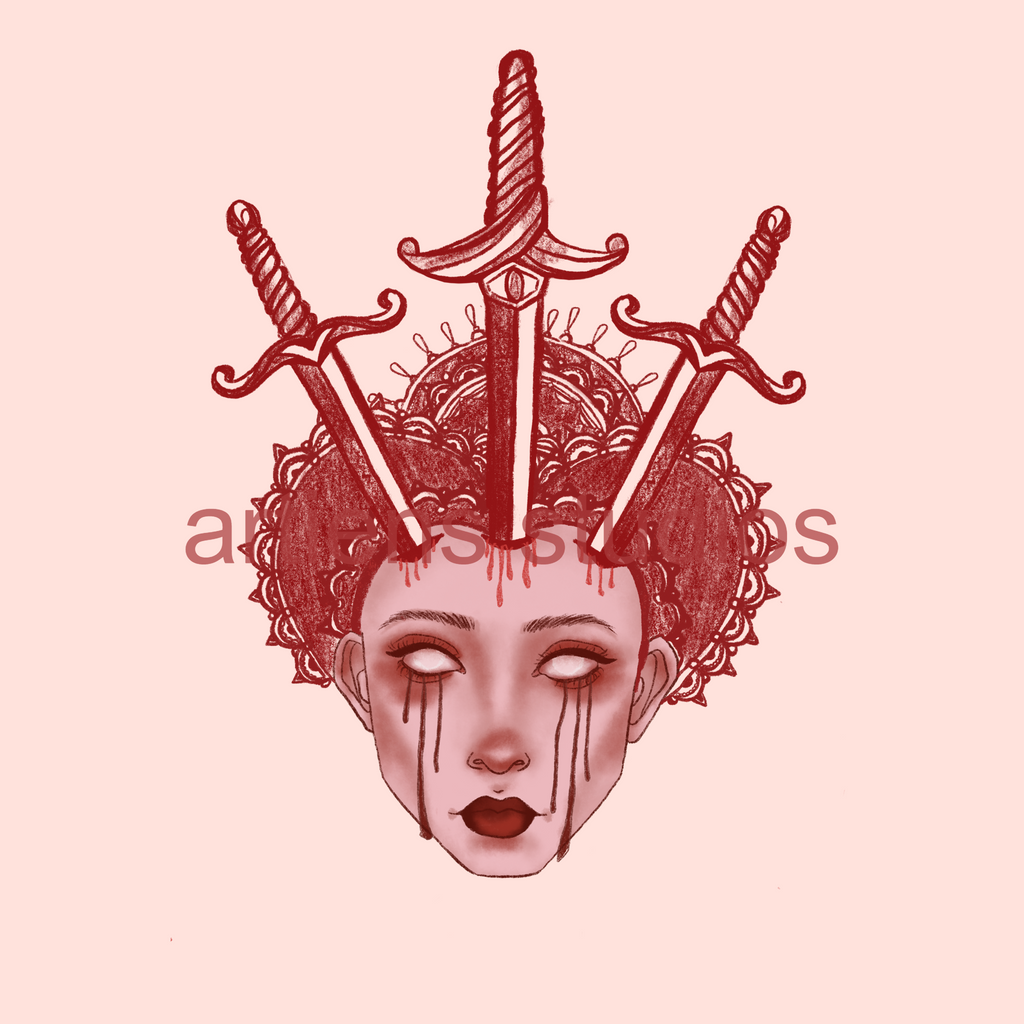 Three of Swords Temporary Tattoo