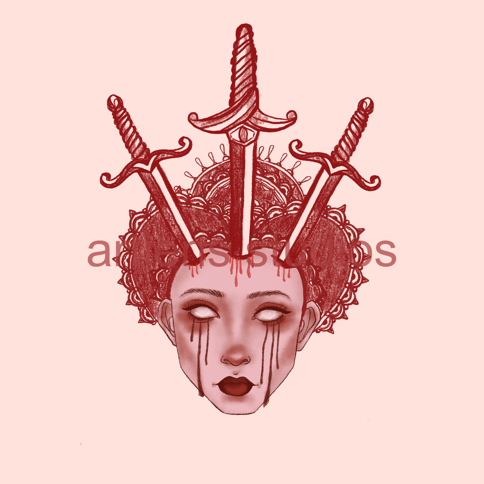 Three of Swords Temporary Tattoo