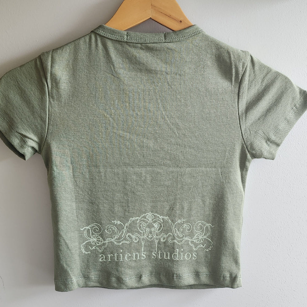 In Vitam Aeternam Line Art Crop Top