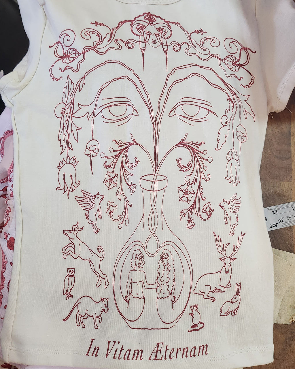 In Vitam Aeternam Line Art Fitted Tee