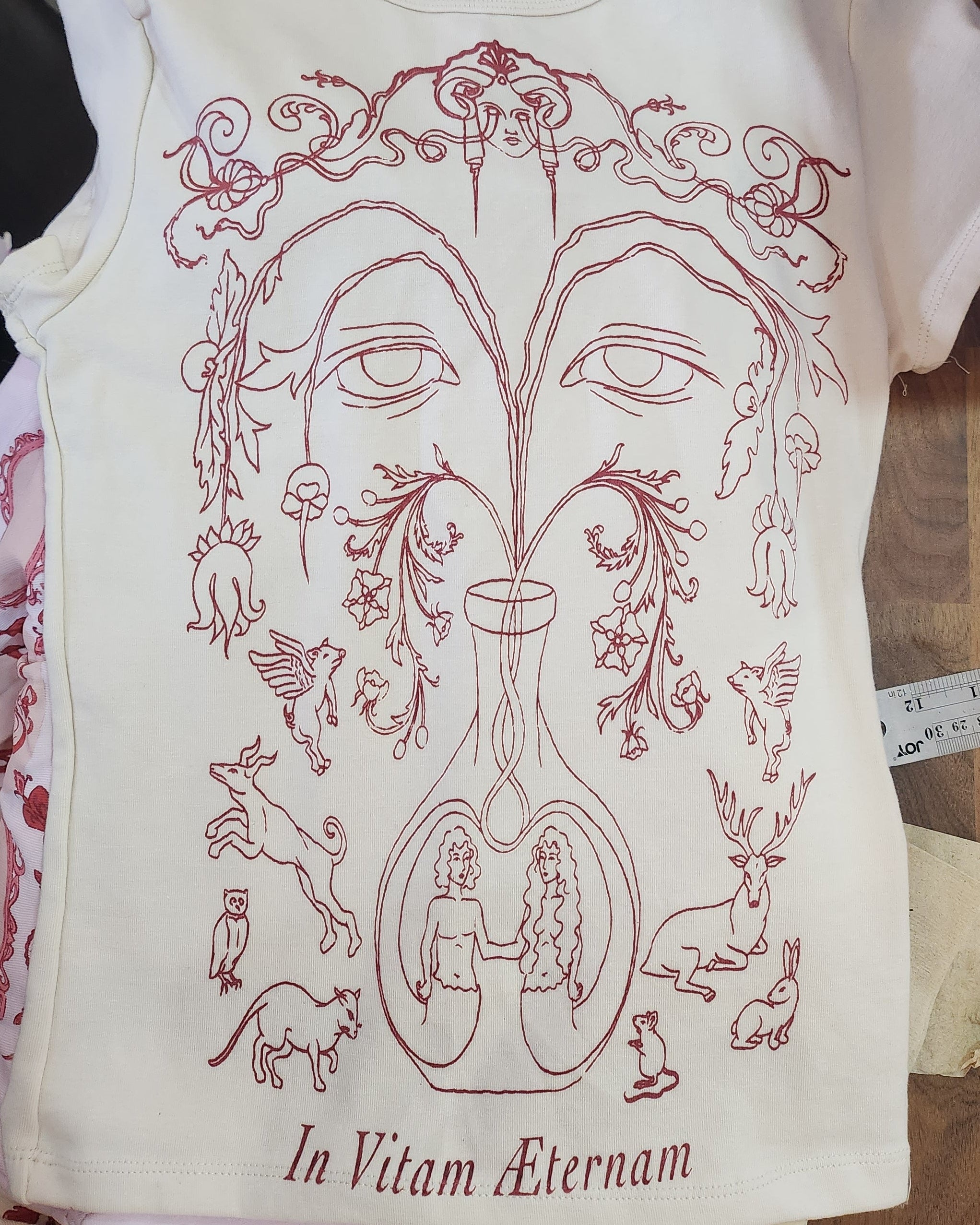 In Vitam Aeternam Line Art Fitted Tee