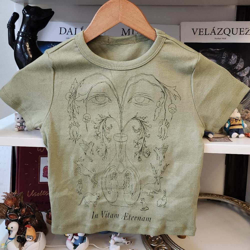 In Vitam Aeternam Line Art Crop Top