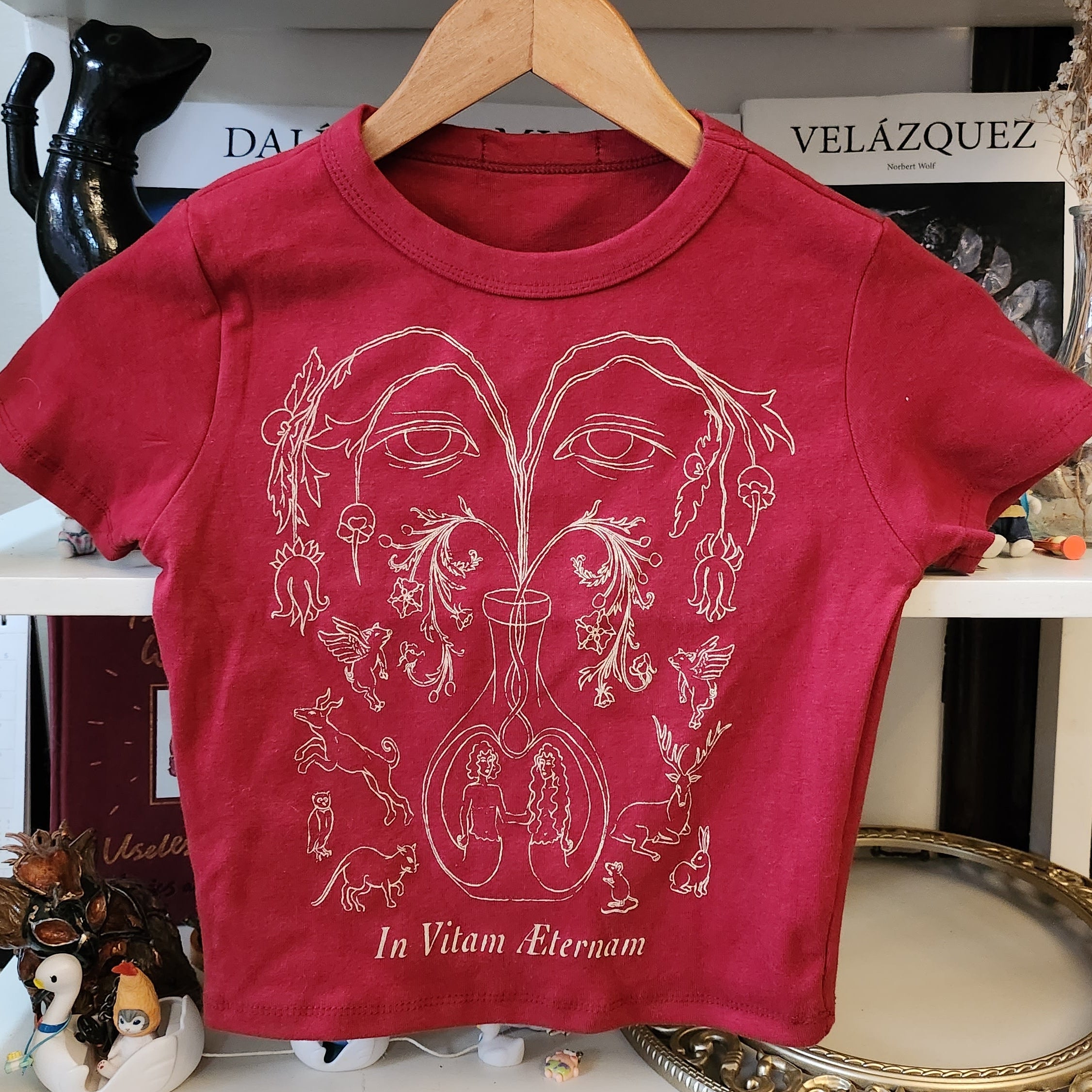 In Vitam Aeternam Line Art Crop Top