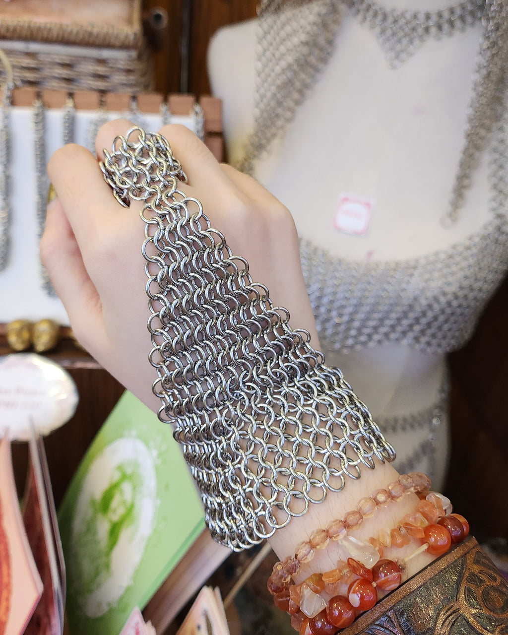Elowen Chainmaille Finger Chain Bracelet