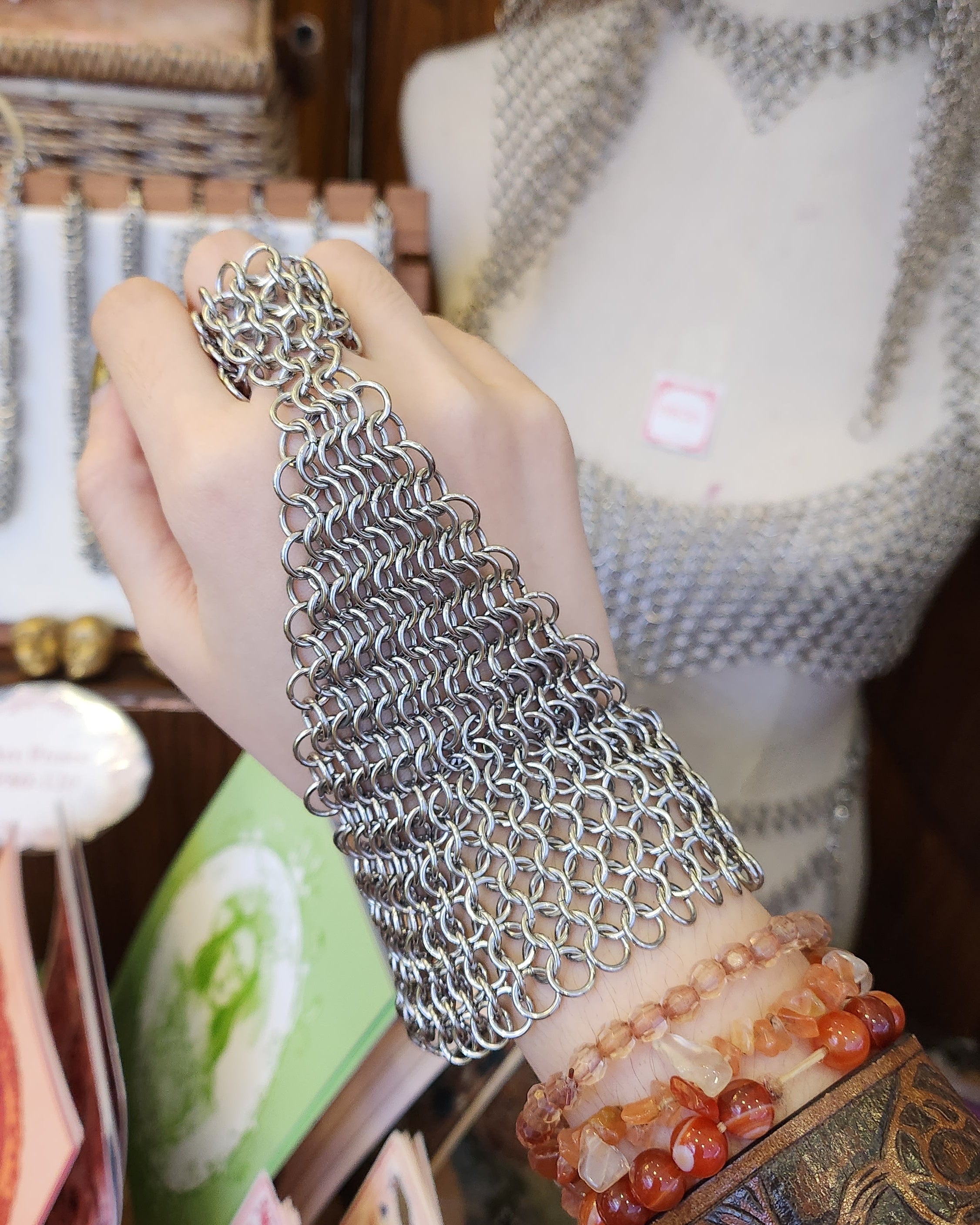 Elowen Chainmaille Finger Chain Bracelet