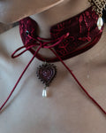 The Casket Wine & Copper Velvet Ribbon Choker (Small)
