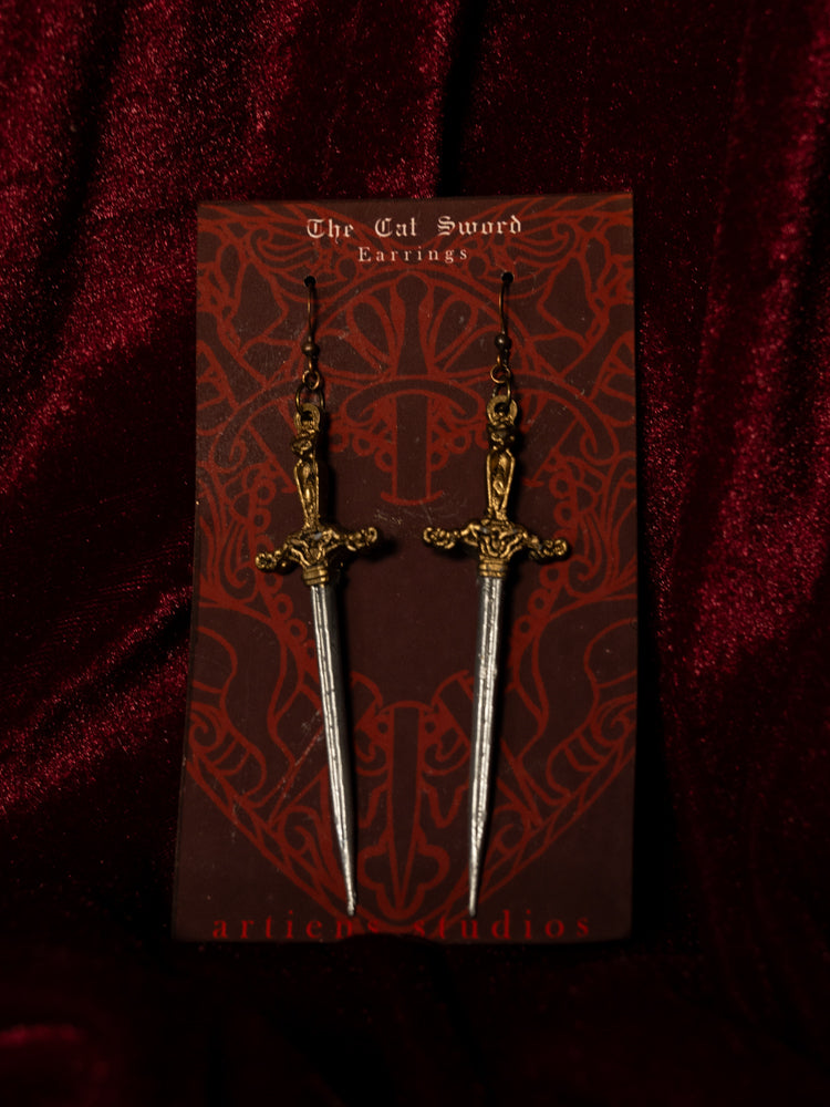 As Lovers May Sword Earrings