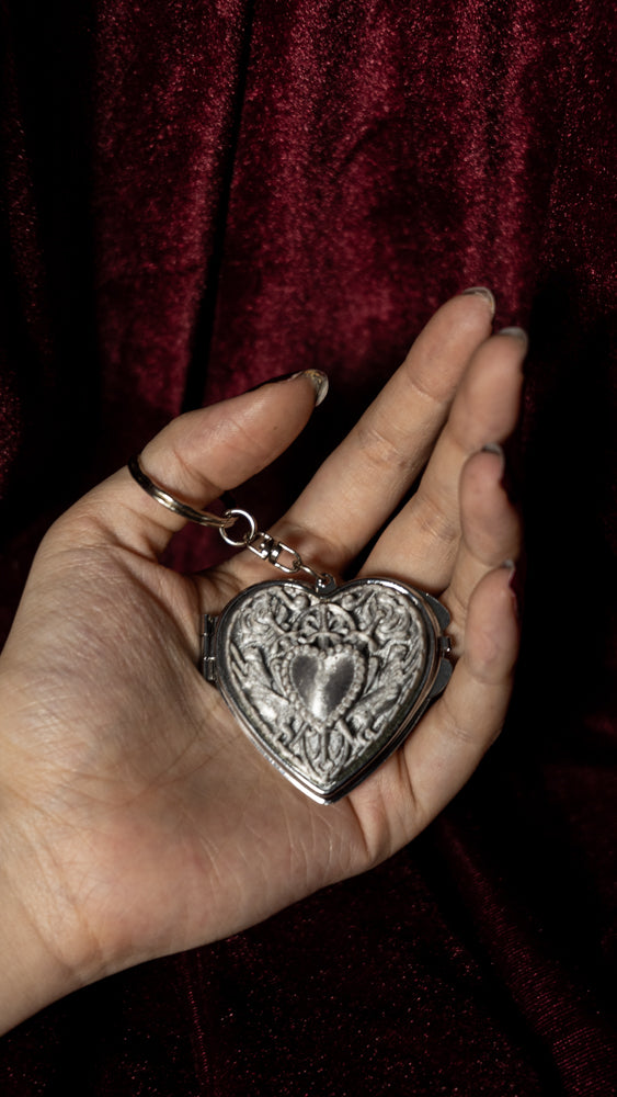 Unpainted Three of Swords Compact Mirror Keychain
