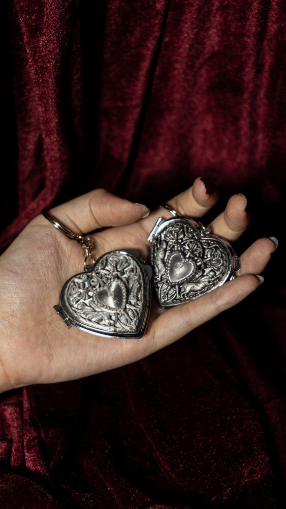 Unpainted Three of Swords Compact Mirror Keychain