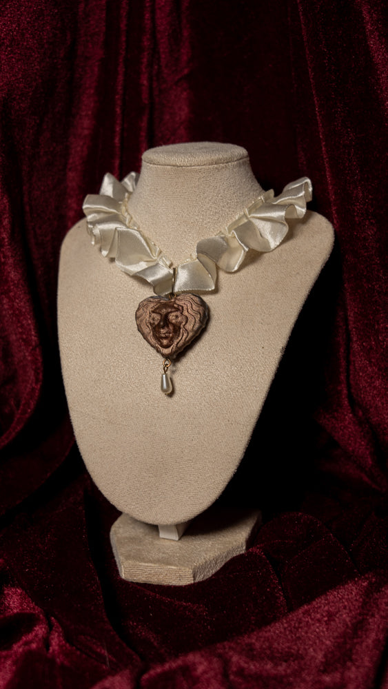 Carmilla White Satin Ruffle Choker