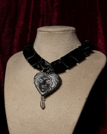 Carmilla Black Satin Ruffle Choker
