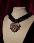 The Casket Black Satin Ruffle Choker