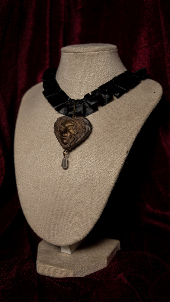 Carmilla Black Satin Ruffle Choker