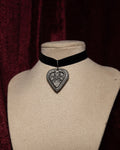 The Cross Velvet Ribbon Choker