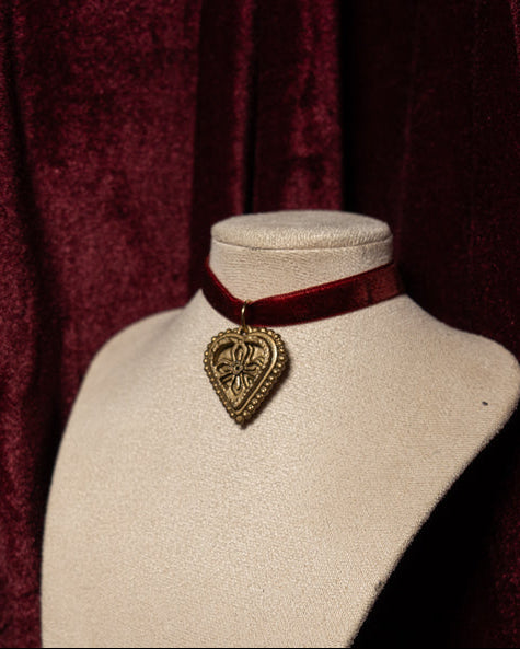 The Cross Velvet Ribbon Choker