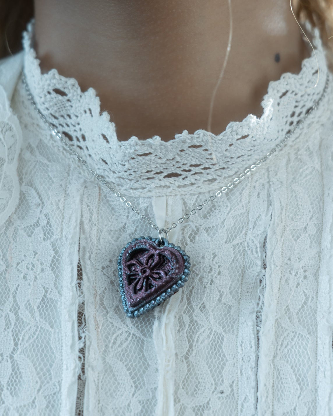 The Cross Wine & Gunmetal Stainless Steel Chain Necklace (Small)