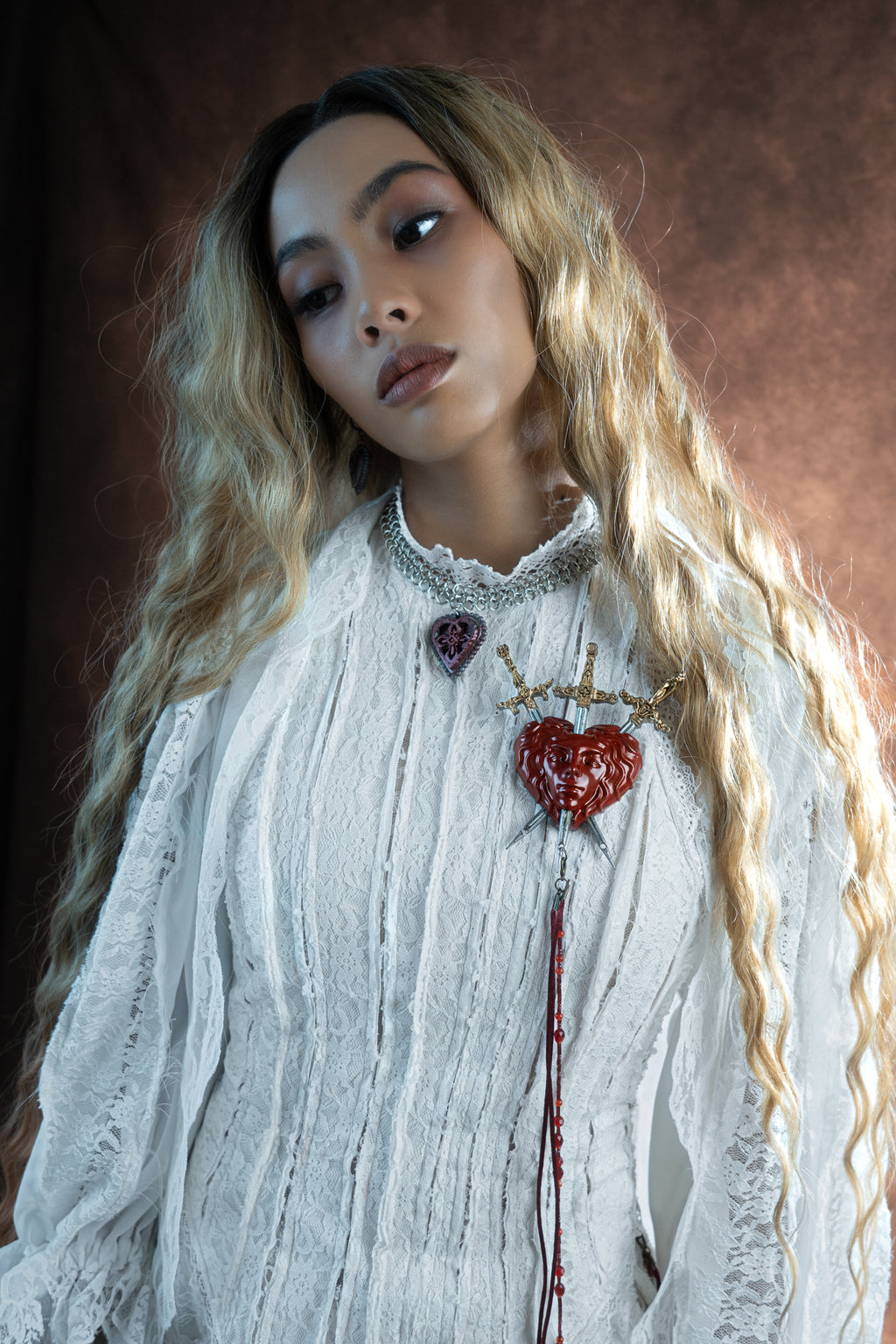 Three of Swords Bleeding Heart Brooch