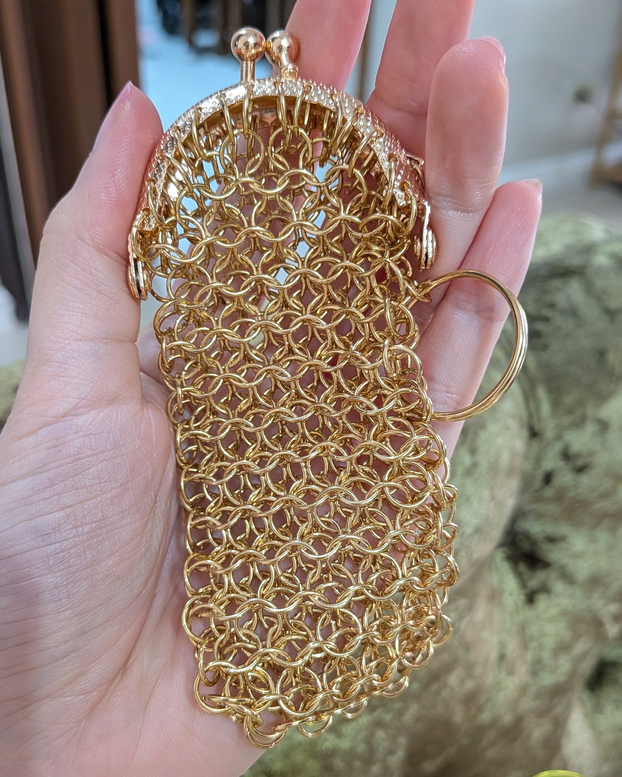 Odelia Chainmaille Lipstick Case with Clasp