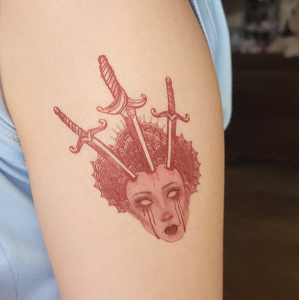 Three of Swords Temporary Tattoo