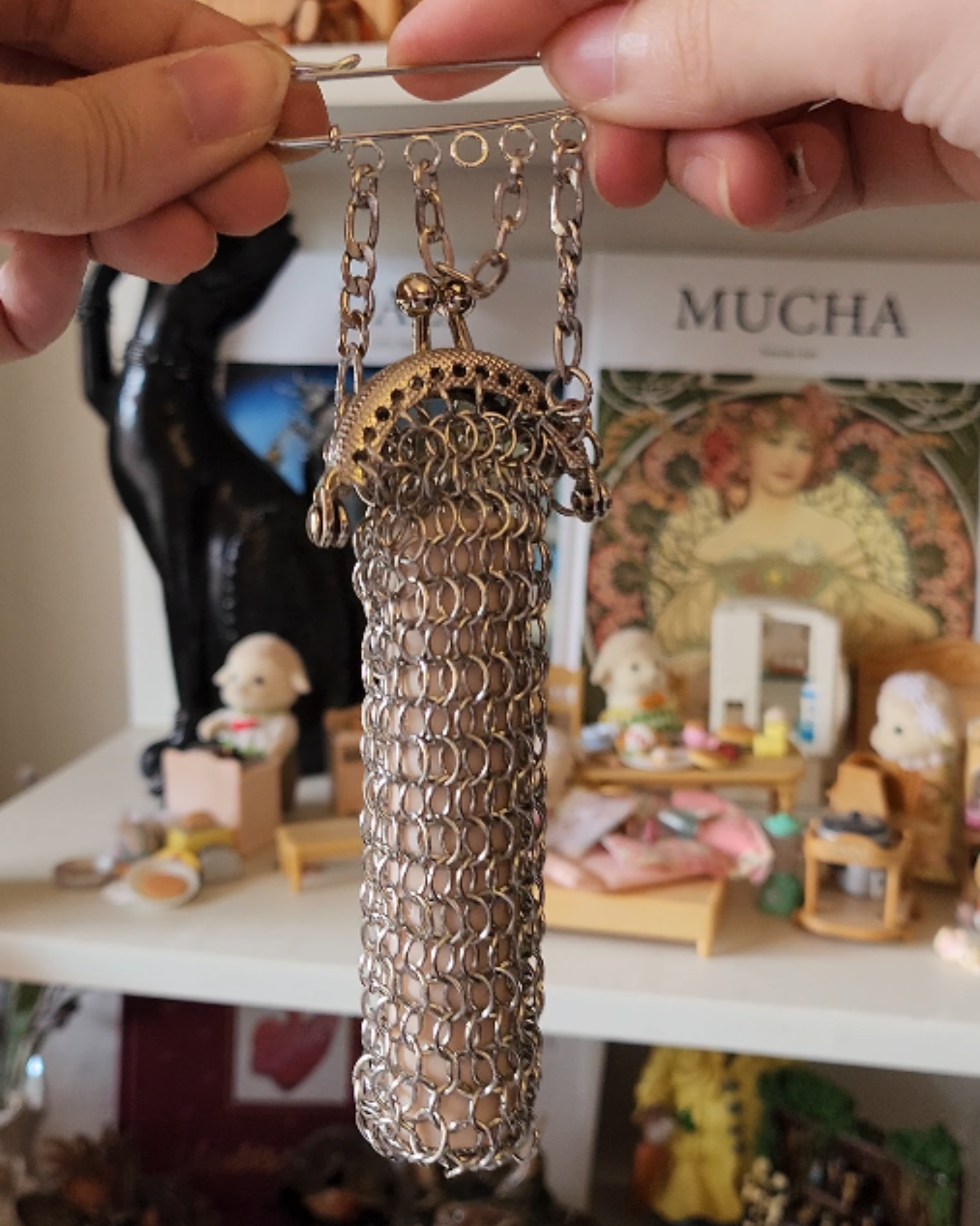 Odelia Chainmaille Lipstick Case with Clasp