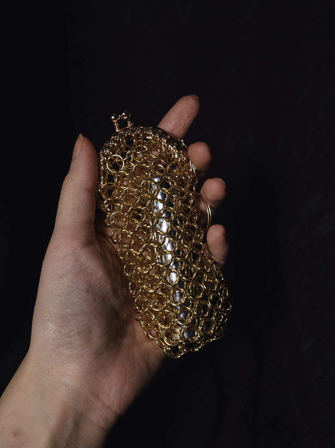 Odelia Chainmaille Lipstick Case with Clasp