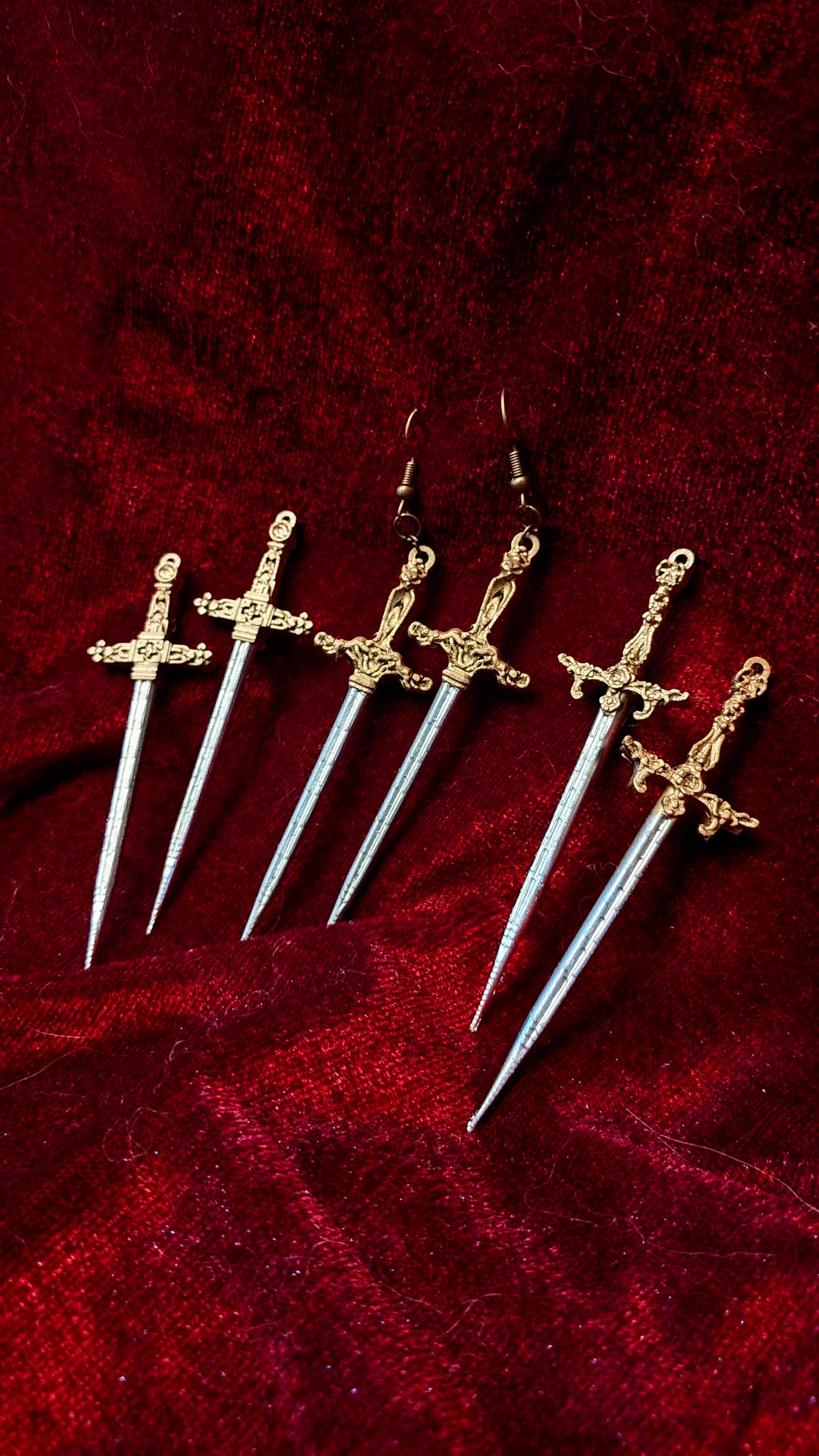 As Lovers May Sword Earrings