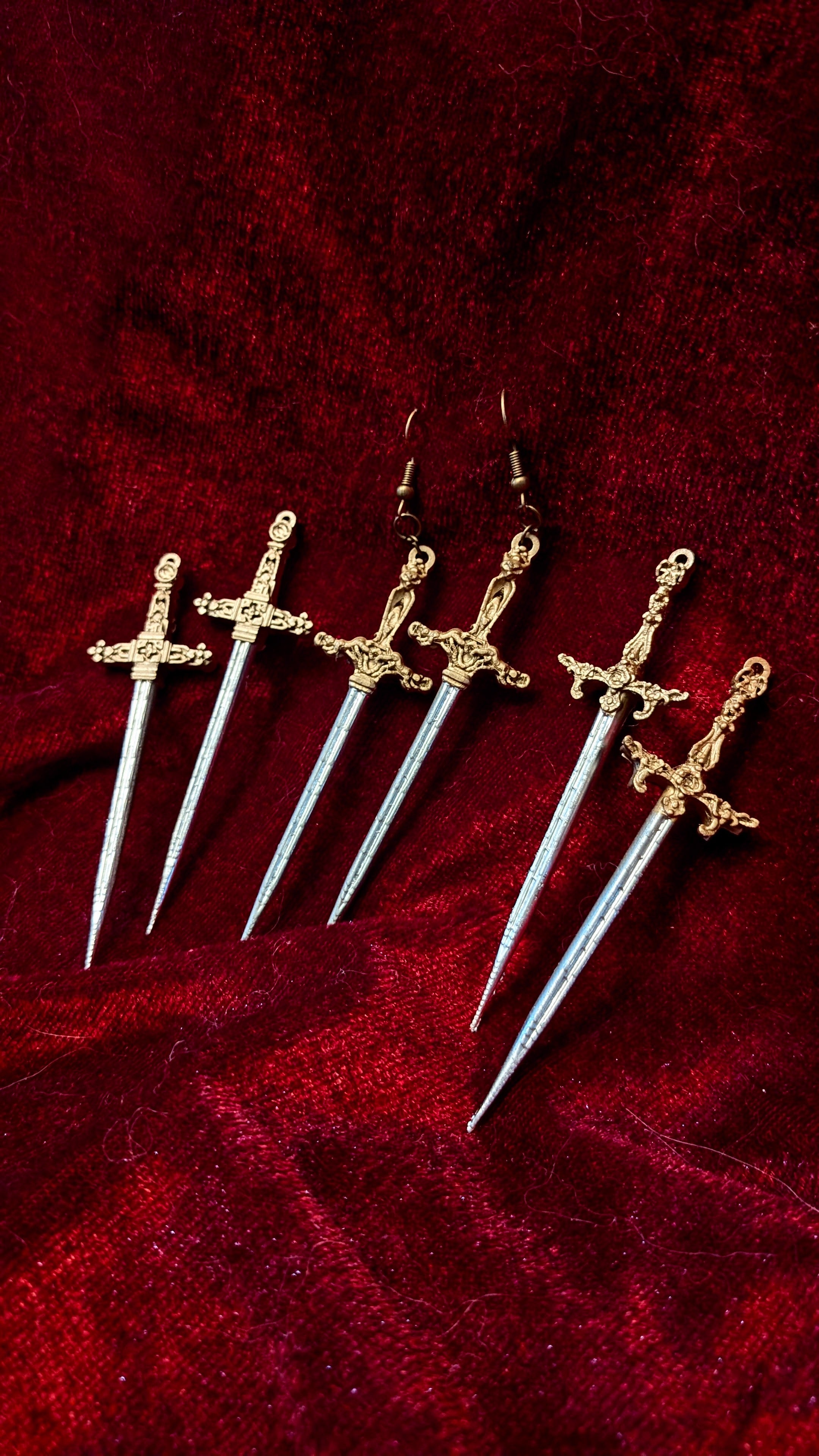 As Lovers May Sword Earrings